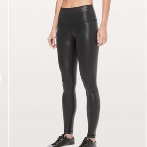 Lululemon wunder under foil legging black size 6